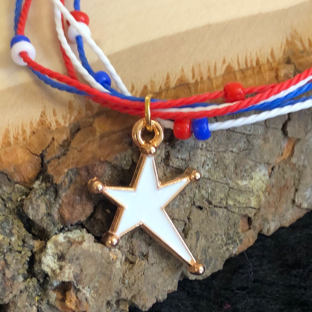 Patriotic Multicolor/Layers Handmade Bracelet - Picture 3 of 15